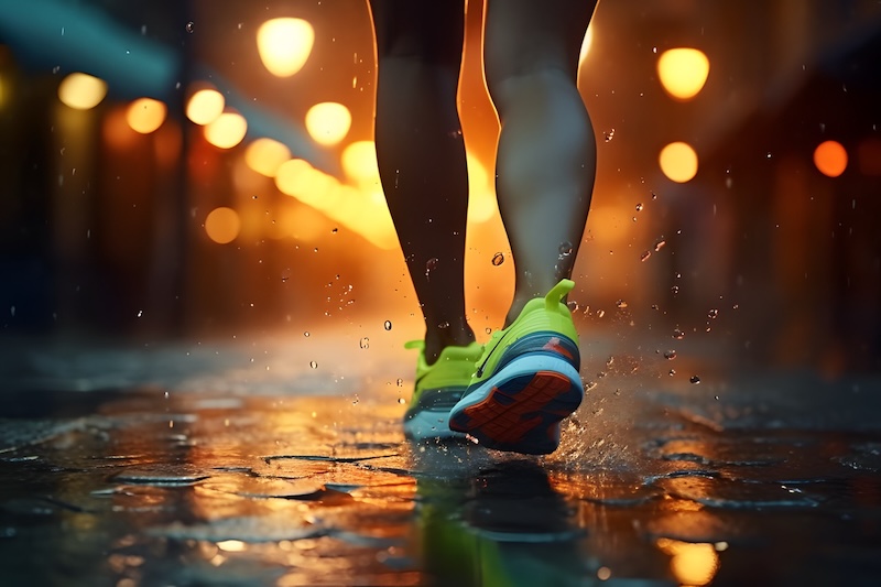 Runner in the rain